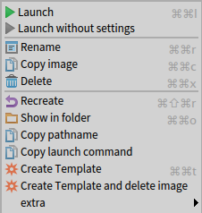 Image contextal menu commands